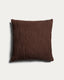 Housse de coussin Solly 100 % coton gaufré marron 50 x 50 cm