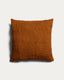 Housse de coussin Solly 100 % coton gaufré orange 50 x 50 cm