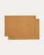 Lerava set of 2 placemats in washed mustard yellow cotton 35 x 50cm