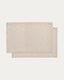 Ensemble Lerava de 2 sets de table en coton avec fini lavé gris pierre 35 x 50 cm