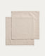 Ensemble Lerava de 2 serviettes en coton avec fini lavé gris pierre 35 x 35 cm