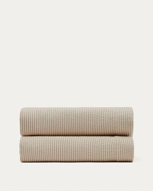 Couvre-lit Bedar 100% coton beige pour lit de 150/160 cm