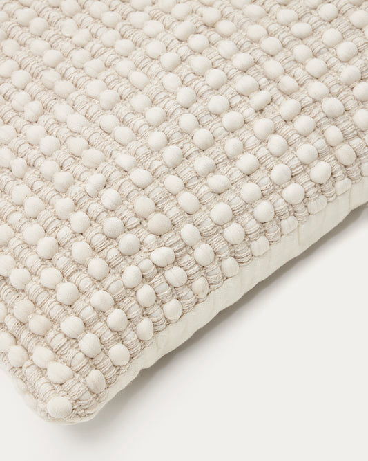 Housse de coussin Mascarell en coton et polyester blanc 45 x 45 cm
