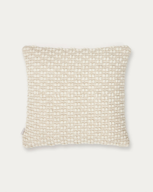 Housse de coussin Mascarell en coton et polyester blanc 45 x 45 cm