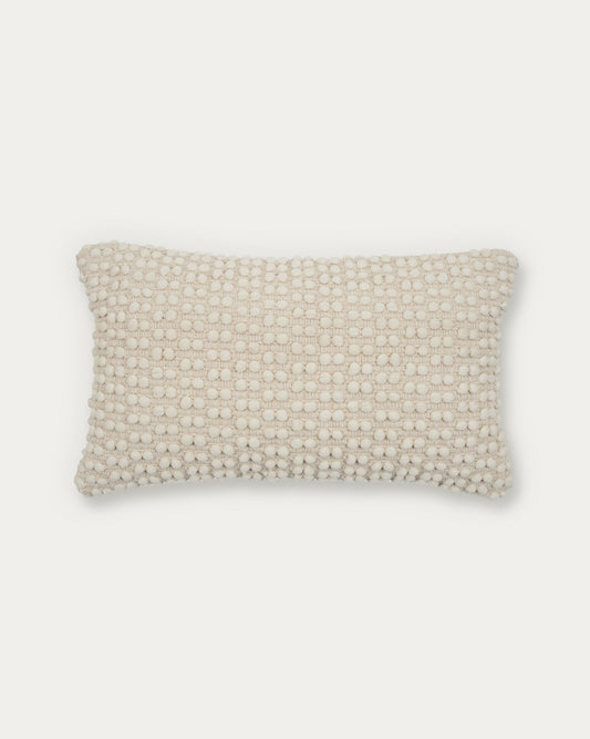 Housse de coussin Mascarell en coton et polyester blanc 30 x 50 cm