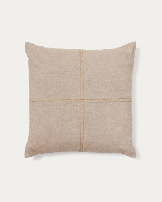 Housse de coussin Sulken en coton beige avec broderie beige 45 x 45 cm