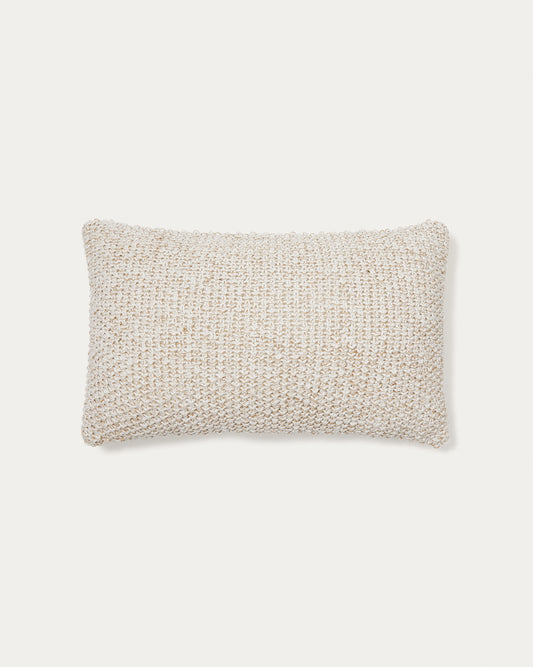 Housse de coussin Sunira en coton et jute naturel 30 x 50 cm