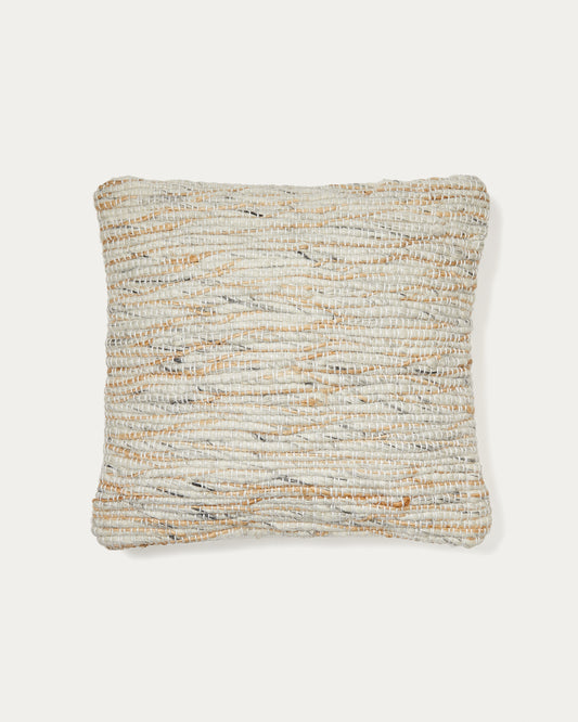 Housse de coussin Selise en jute naturel 45 x 45 cm
