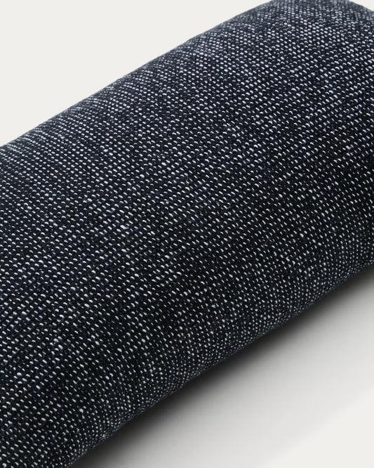 Housse de coussin Tapla en mélange de coton noir 30 x 50 cm