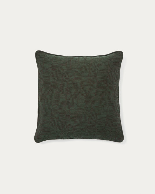 Housse de coussin Labid jacquard 100 % coton vert 45 x 45 cm