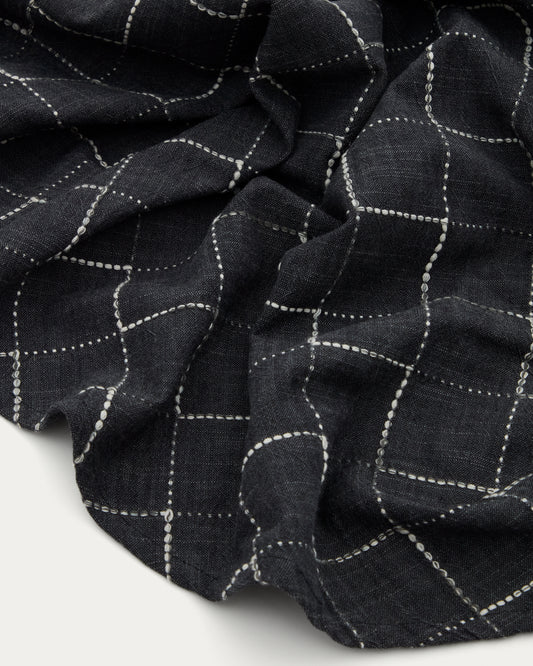 Nappe ronde Ersen 100 % coton noir Ø170 cm