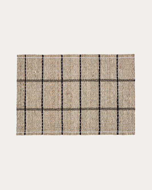 Set Uya de 2 pièces individuelles en fibres naturelles avec finition naturelle et noire  33,5 x 49 cm