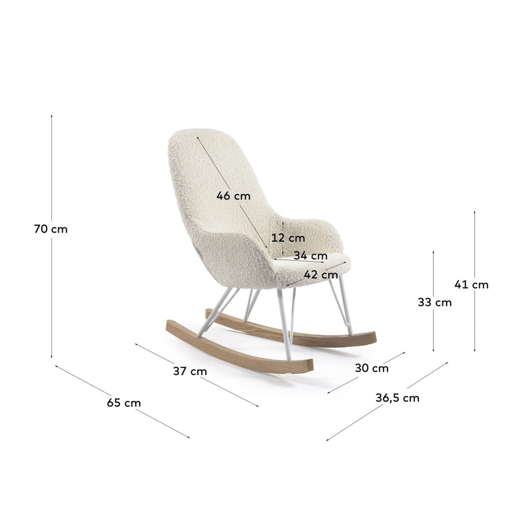 Fauteuil à bascule enfant Joey bouclette blanc
