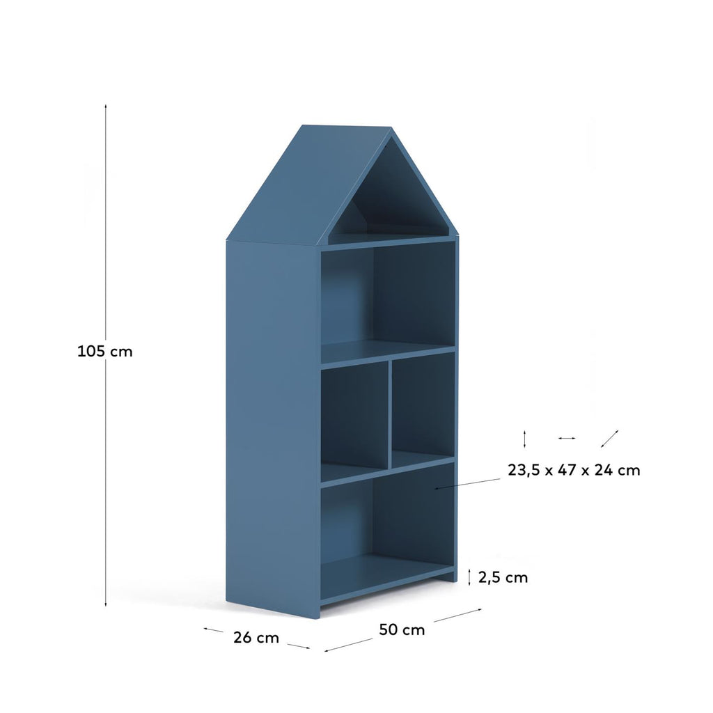 Étagère maison enfant Celeste en MDF bleu 50 x 105 cm