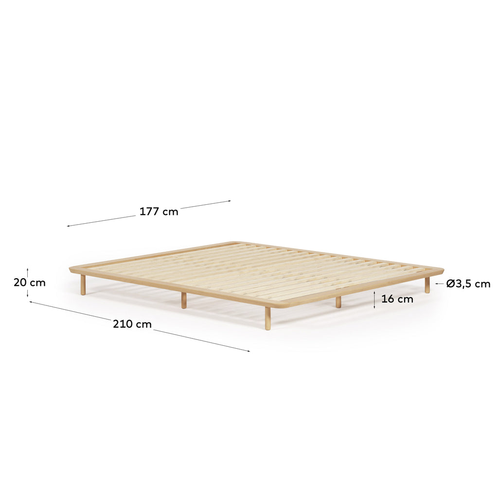 Lit Anielle en bois de frêne pour matelas de 160 x 200 cm