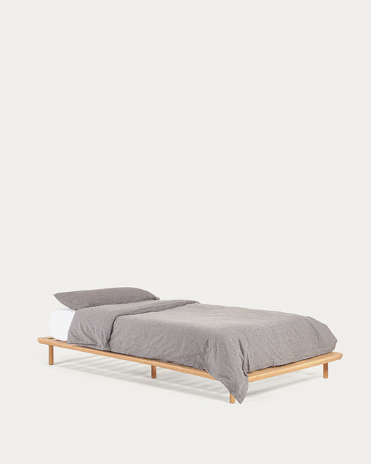 Lit Anielle en bois de frêne pour matelas de 90 x 200 cm