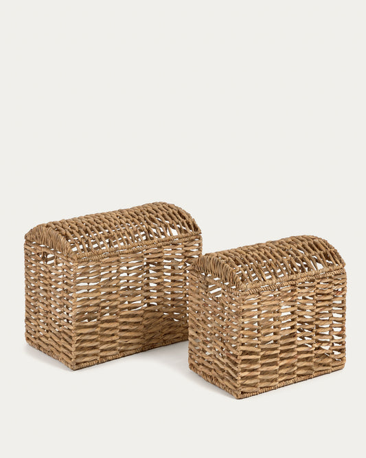 Lot Xuliana de 2 malles en fibres naturelles finition naturelle