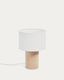 Lampe de table Bianella en velours côtelé beige