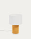 Lampe de table Bianella en velours côtelé moutarde