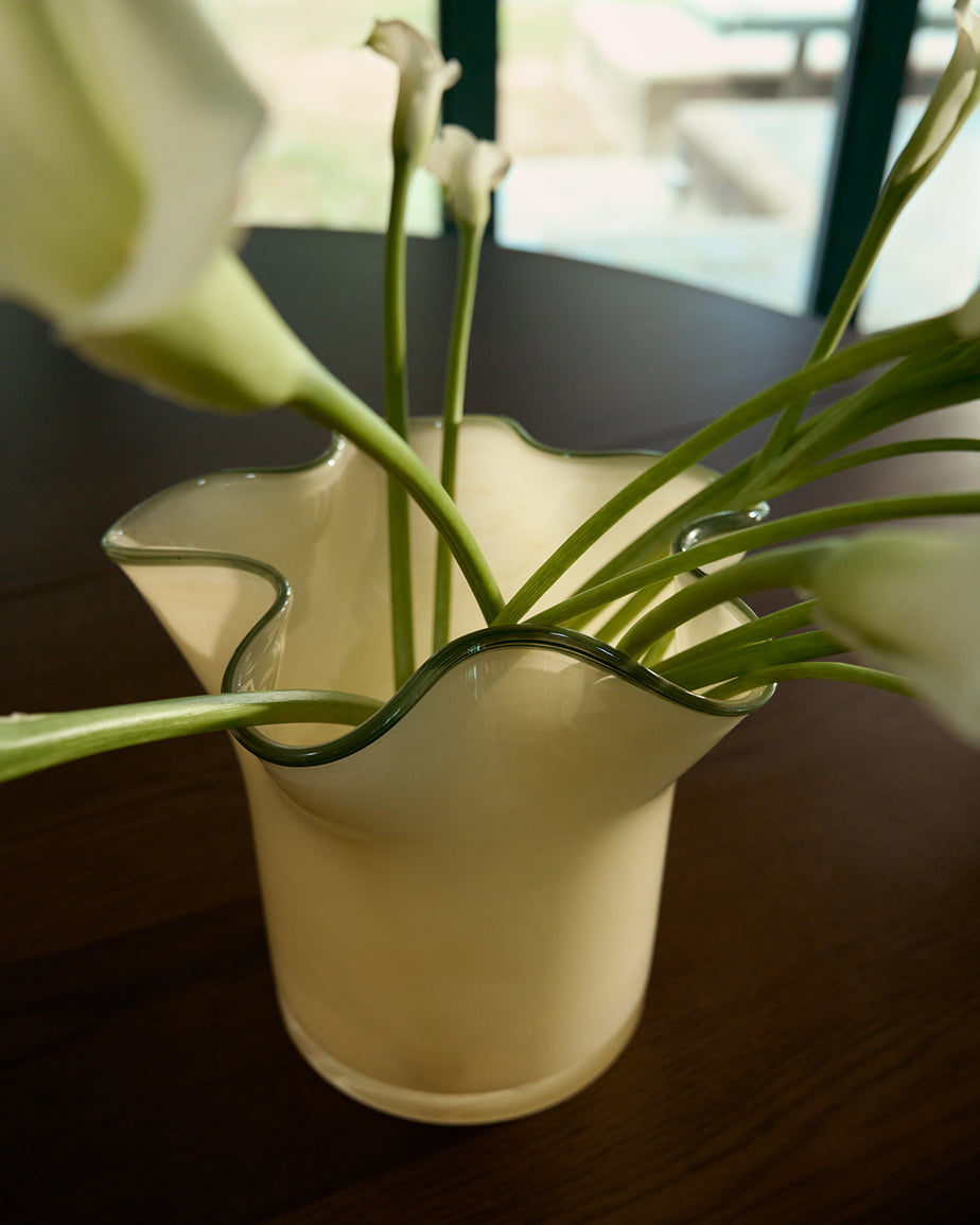 Vase Endasi en verre jaune 19,5 cm
